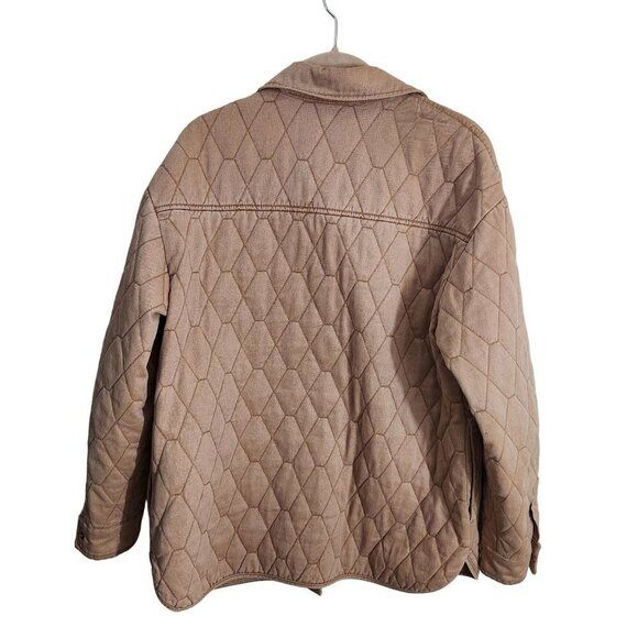 Joie Tan Quilted Snap Closure Shacket Barn Jacket Size M - Picture 2 of 7